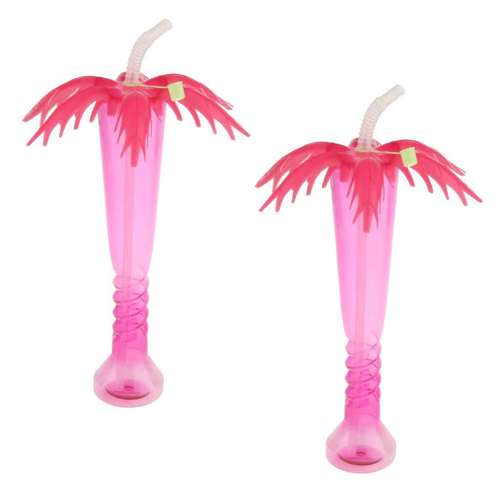 3pcs Tropical Palm Tree Luau Yard Cup Hawaiian Summer Beach Party Drinks Cup