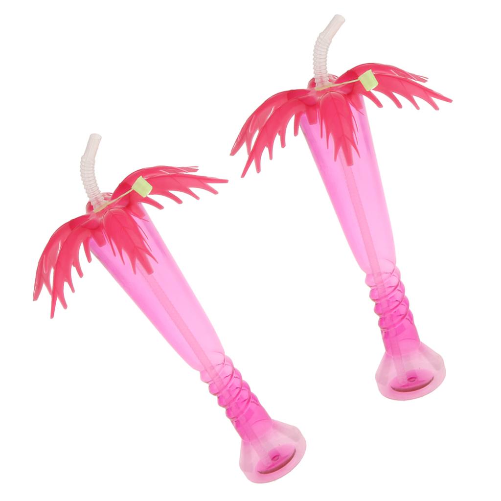 3pcs Tropical Palm Tree Luau Yard Cup Hawaiian Summer Beach Party Drinks Cup