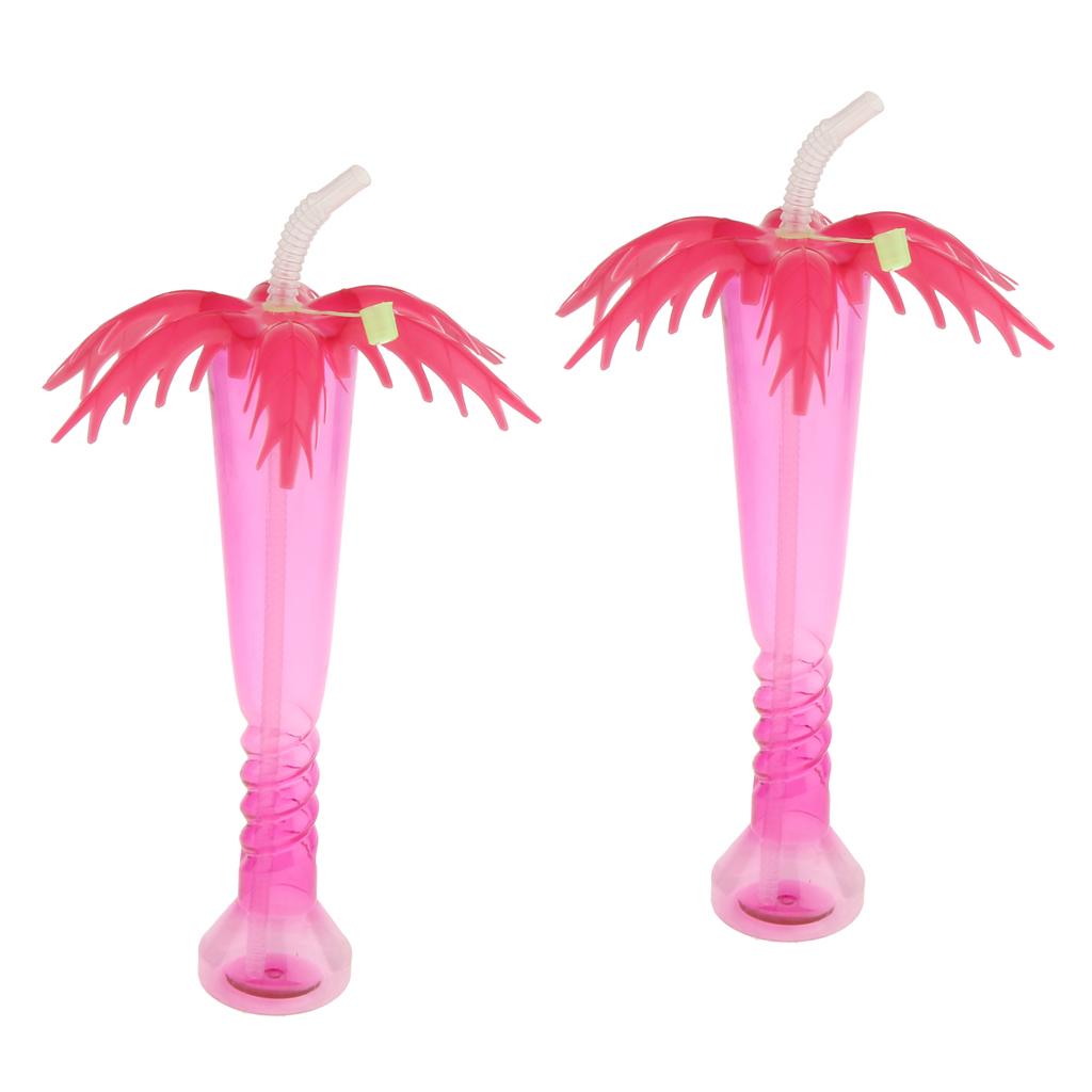 3pcs Tropical Palm Tree Luau Yard Cup Hawaiian Summer Beach Party Drinks Cup