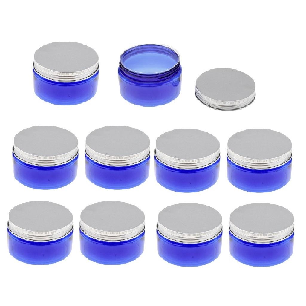 10x Plastic Makeup Jars with Lids Round Powder Cream Cosmetic Pots Container