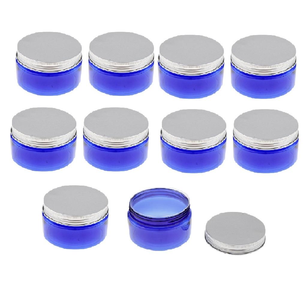 10x Plastic Makeup Jars with Lids Round Powder Cream Cosmetic Pots Container