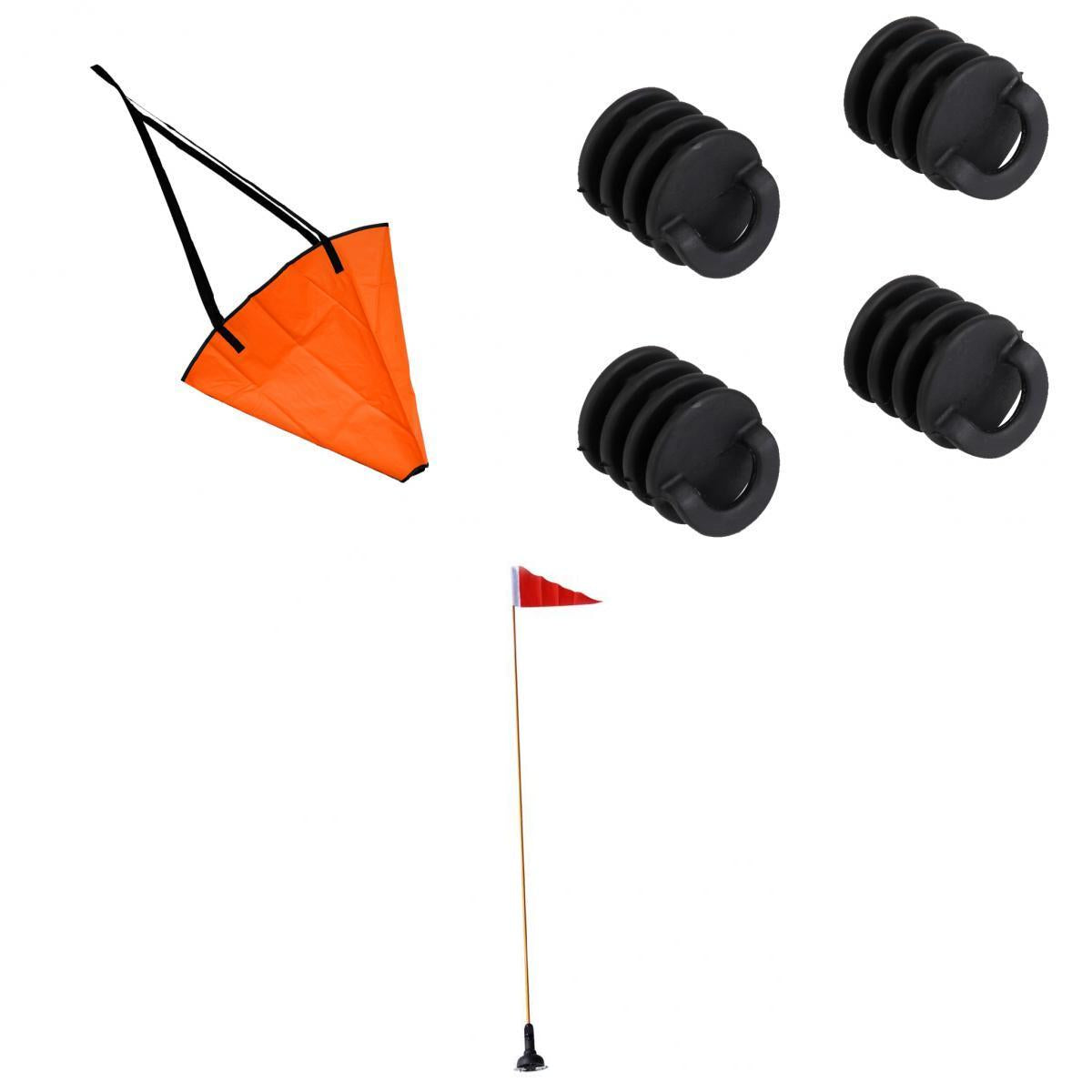 12x Kayak Scuppers Boat Sea Anchor Drogue Kayak Safety Flag Boat Accessories