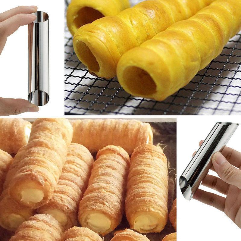2 pcs Stainless Spiral Tube Anode Baked Croissants DIY Horn Baking Cake Mold