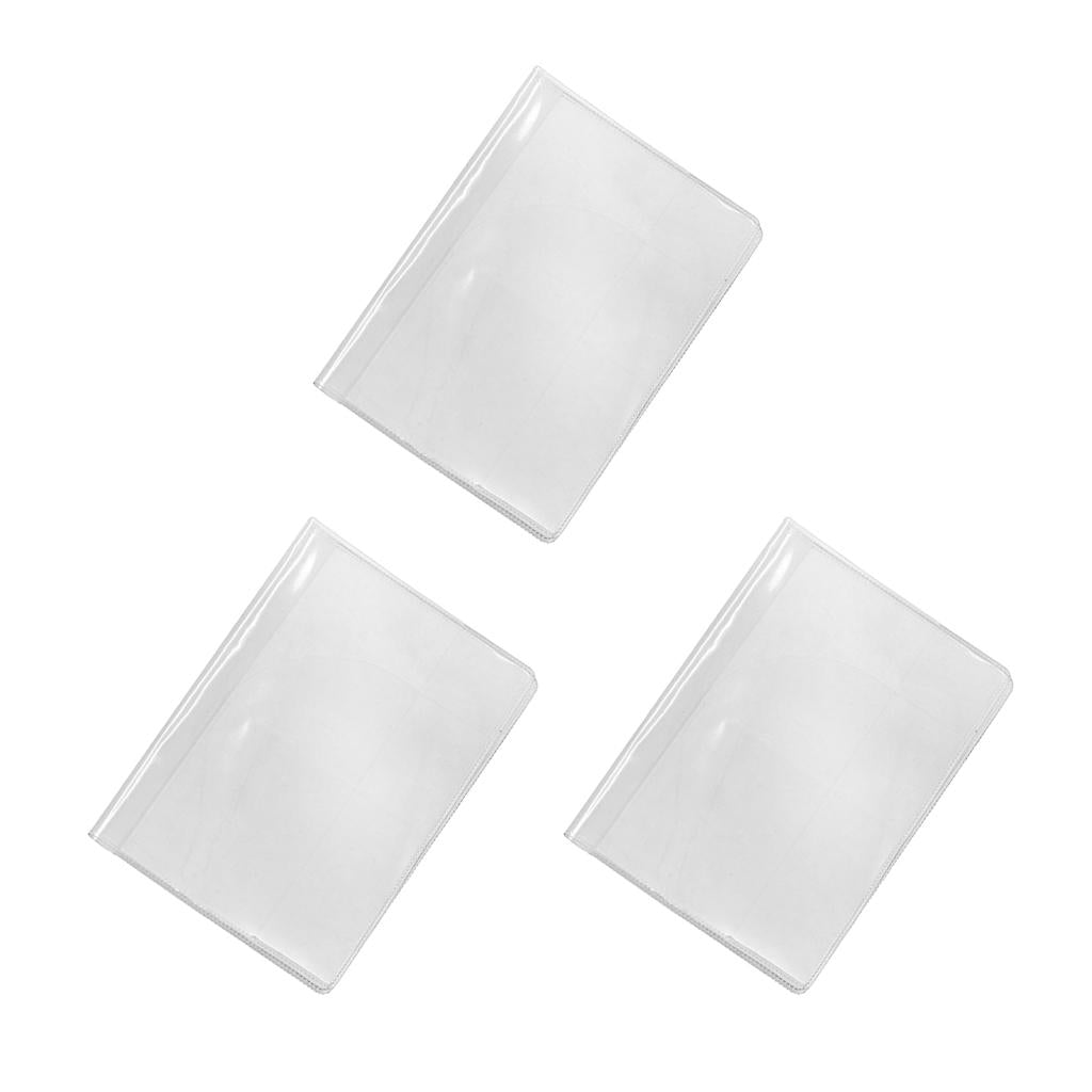 3Pieces Waterproof Passport Cover Plastic ID Card Protector Case Clear