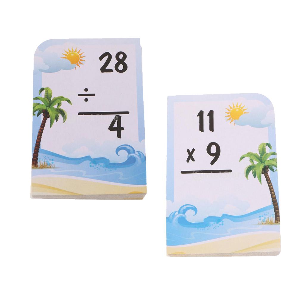 72 Pieces Kid Learning Math Flash Cards Multiplication and Division