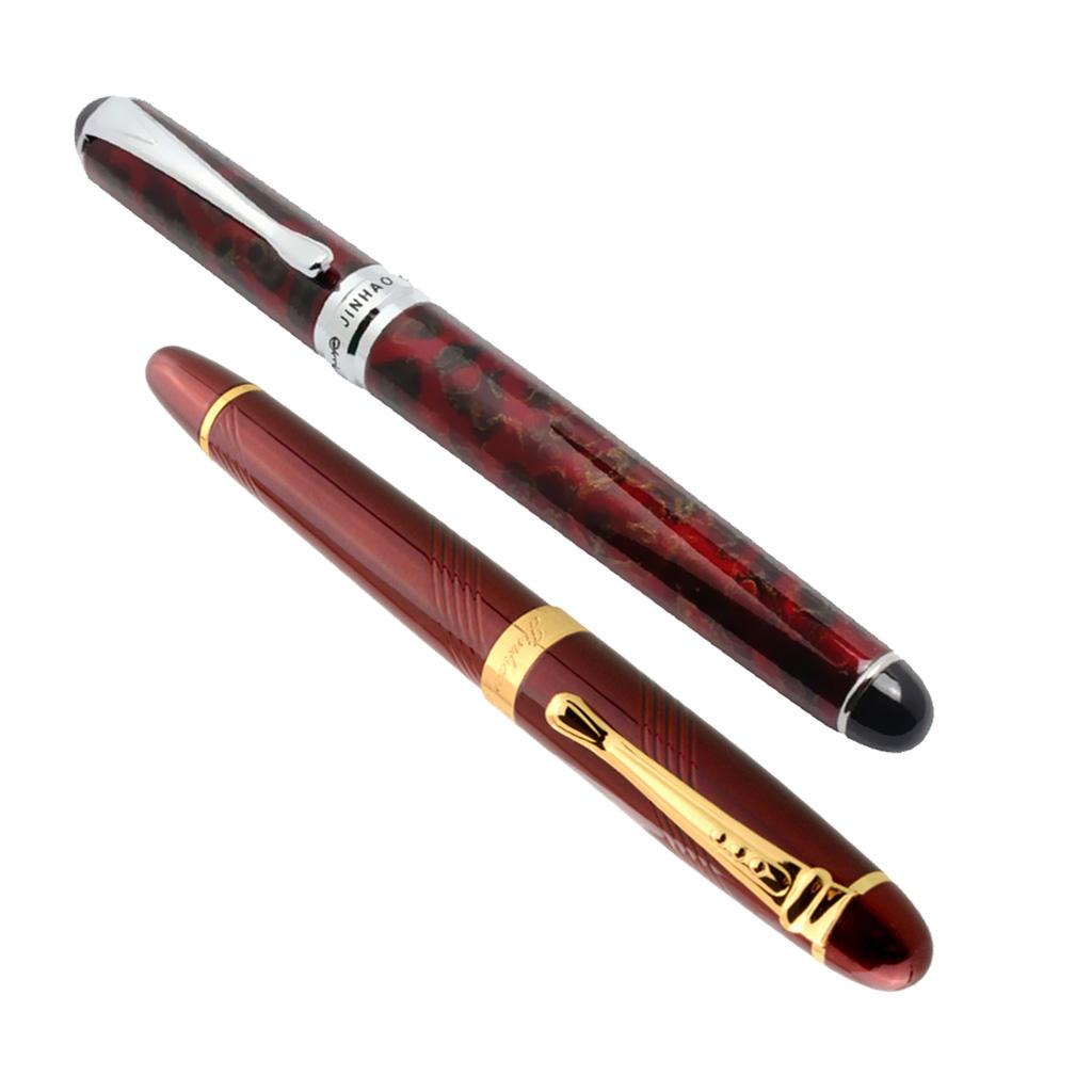 2pcs Luxury Jinhao X450 X750 Fine Nib Fountain Pen Ink Pens Red & Ice Red