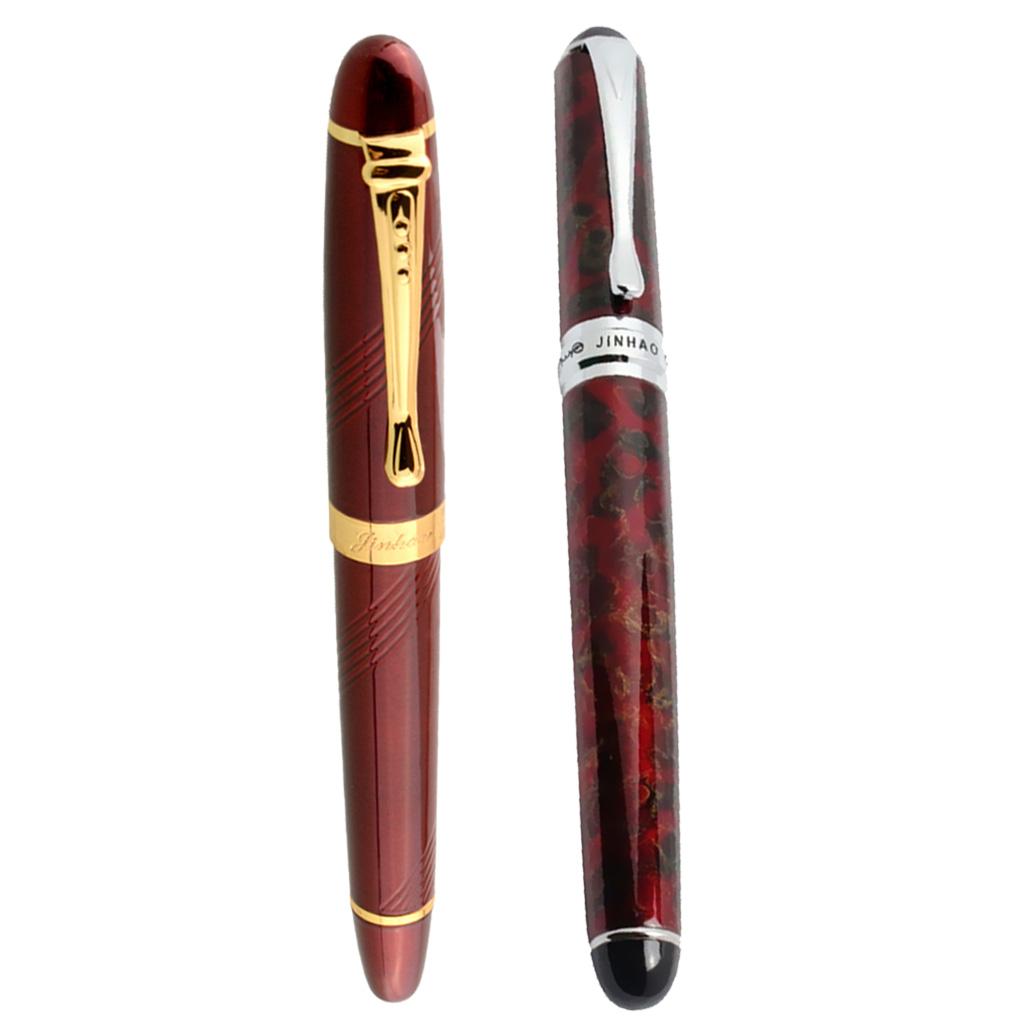 2pcs Luxury Jinhao X450 X750 Fine Nib Fountain Pen Ink Pens Red & Ice Red