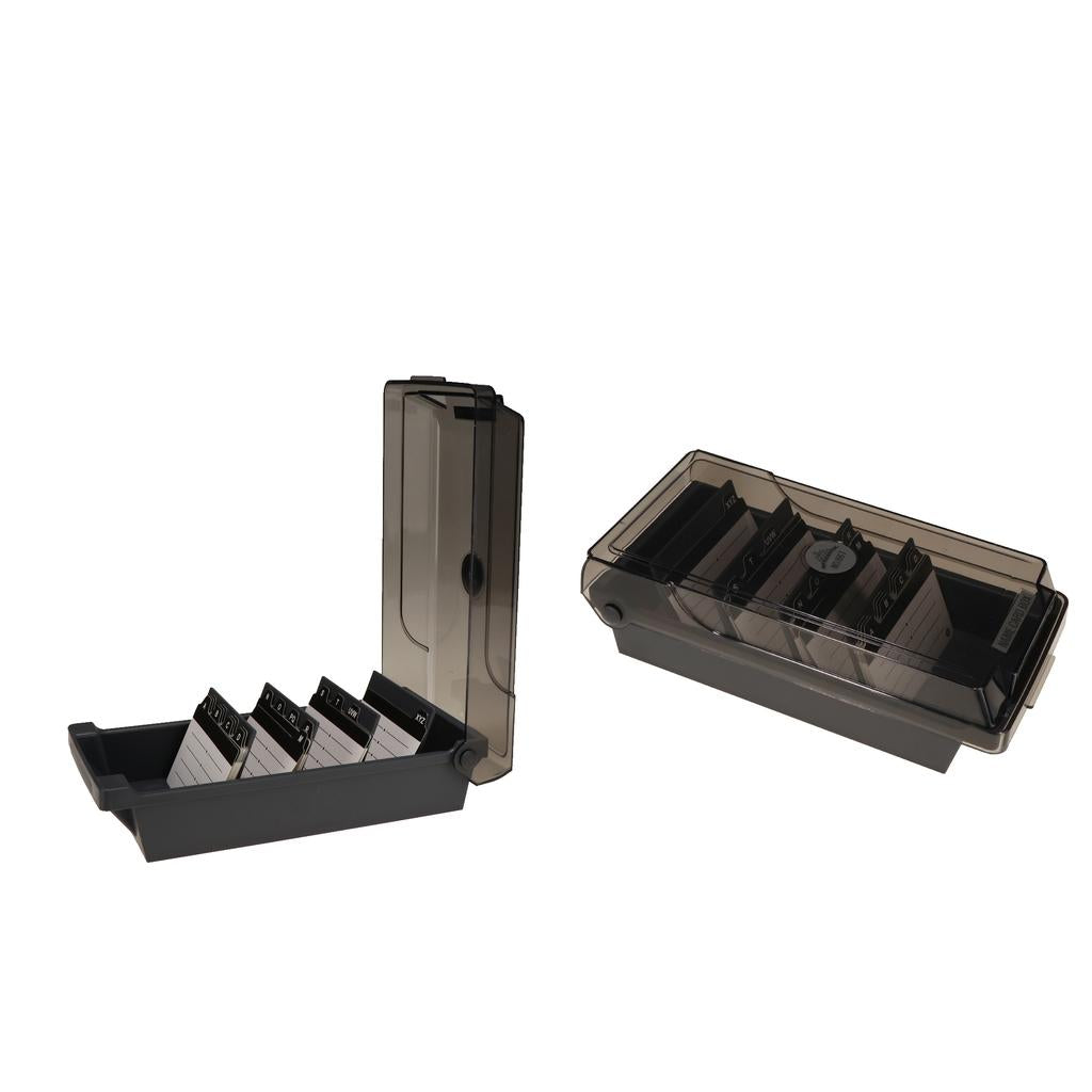2 Pack Business Name Card Holder Box File Card Organizer Box Large Capacity