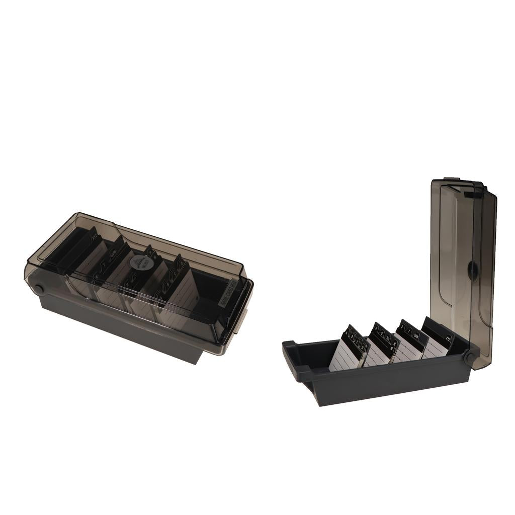 2 Pack Business Name Card Holder Box File Card Organizer Box Large Capacity