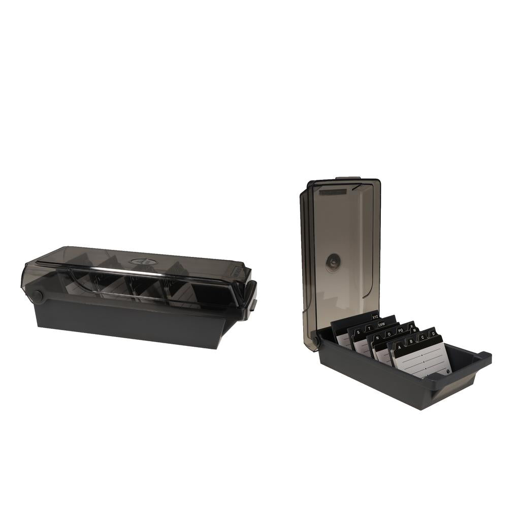 2 Pack Business Name Card Holder Box File Card Organizer Box Large Capacity