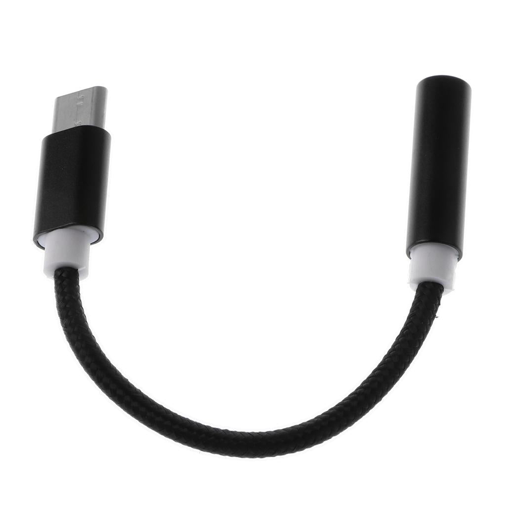 5 X USB-C Type C to 3.5 mm Headphone Jack Adapter Earphone Audio Cable Black