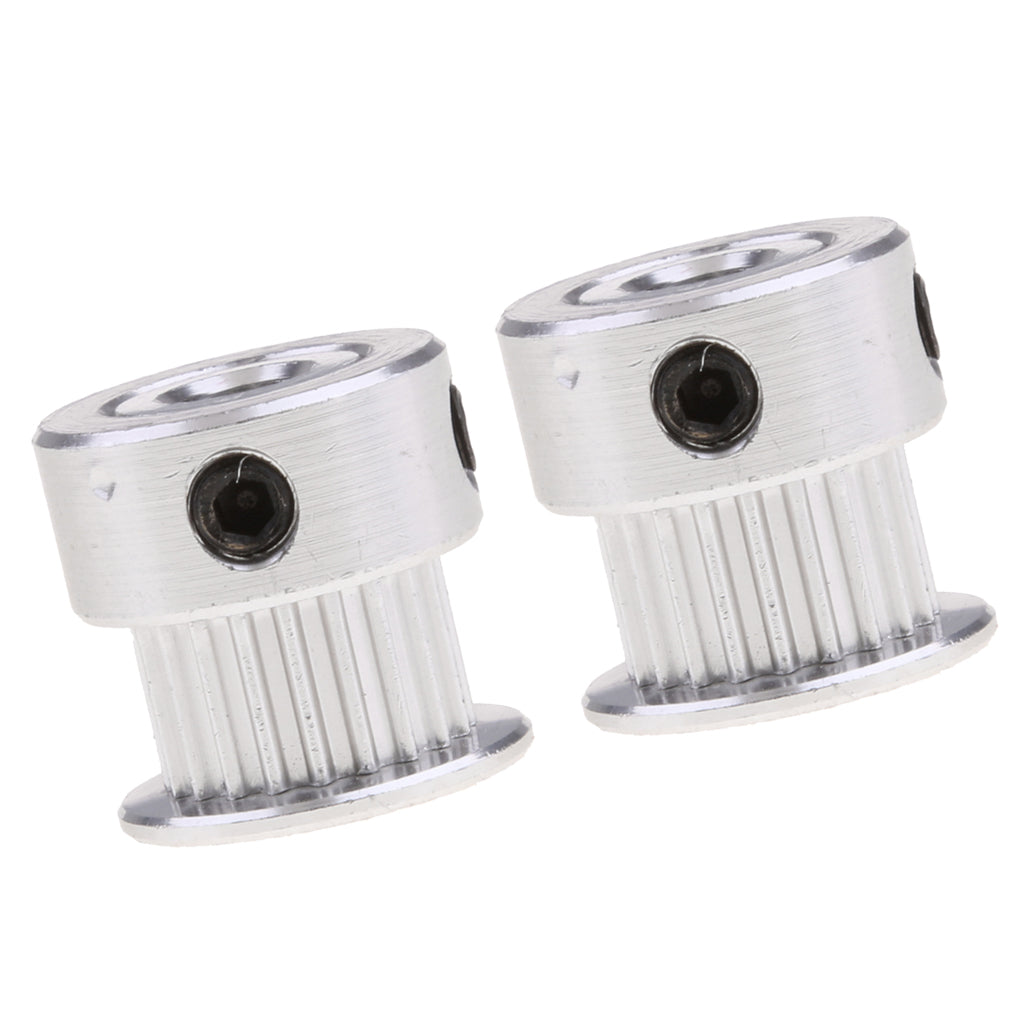 2Pcs 2GT 20T 5mm Bore Aluminum Pulley Gear Wheel for 3D Printer Timing Belt