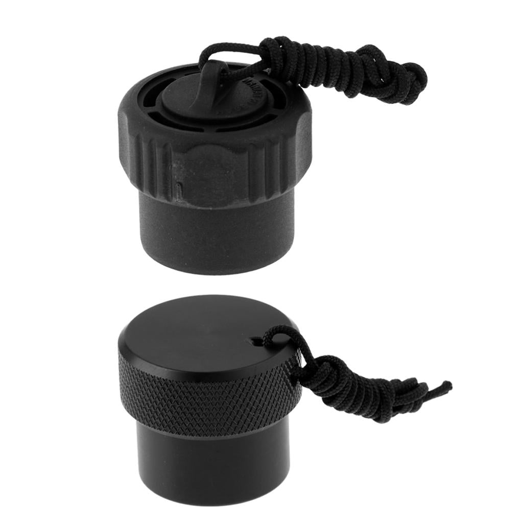 2 Pieces Scuba Diving Dive DIN Regulator Tank Valve Threaded Dust Plug Cap