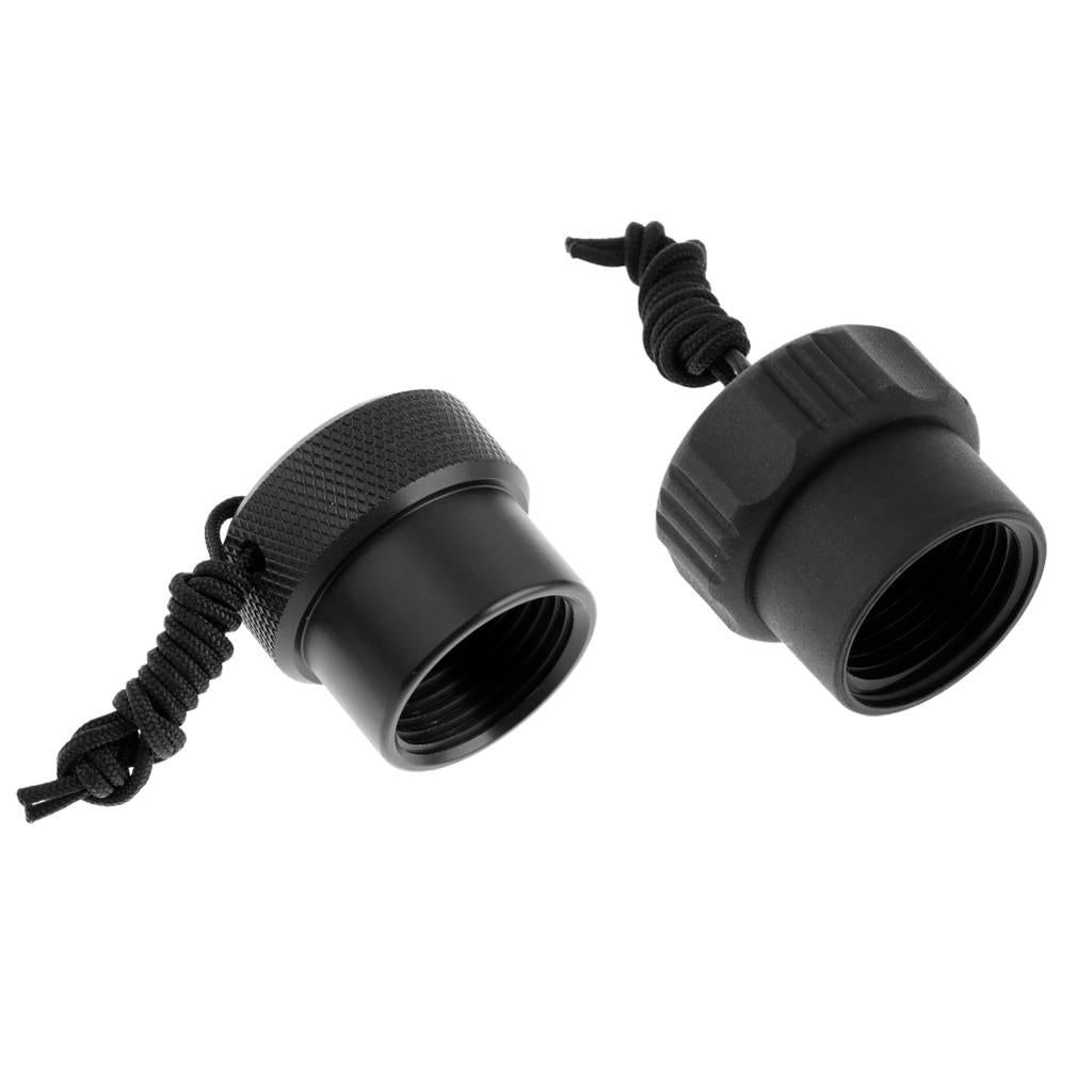 2 Pieces Scuba Diving Dive DIN Regulator Tank Valve Threaded Dust Plug Cap