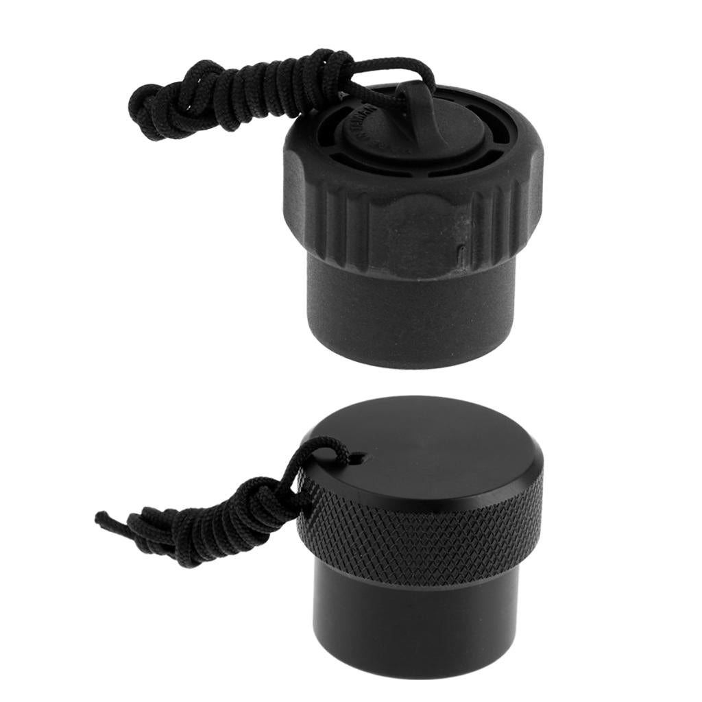 2 Pieces Scuba Diving Dive DIN Regulator Tank Valve Threaded Dust Plug Cap
