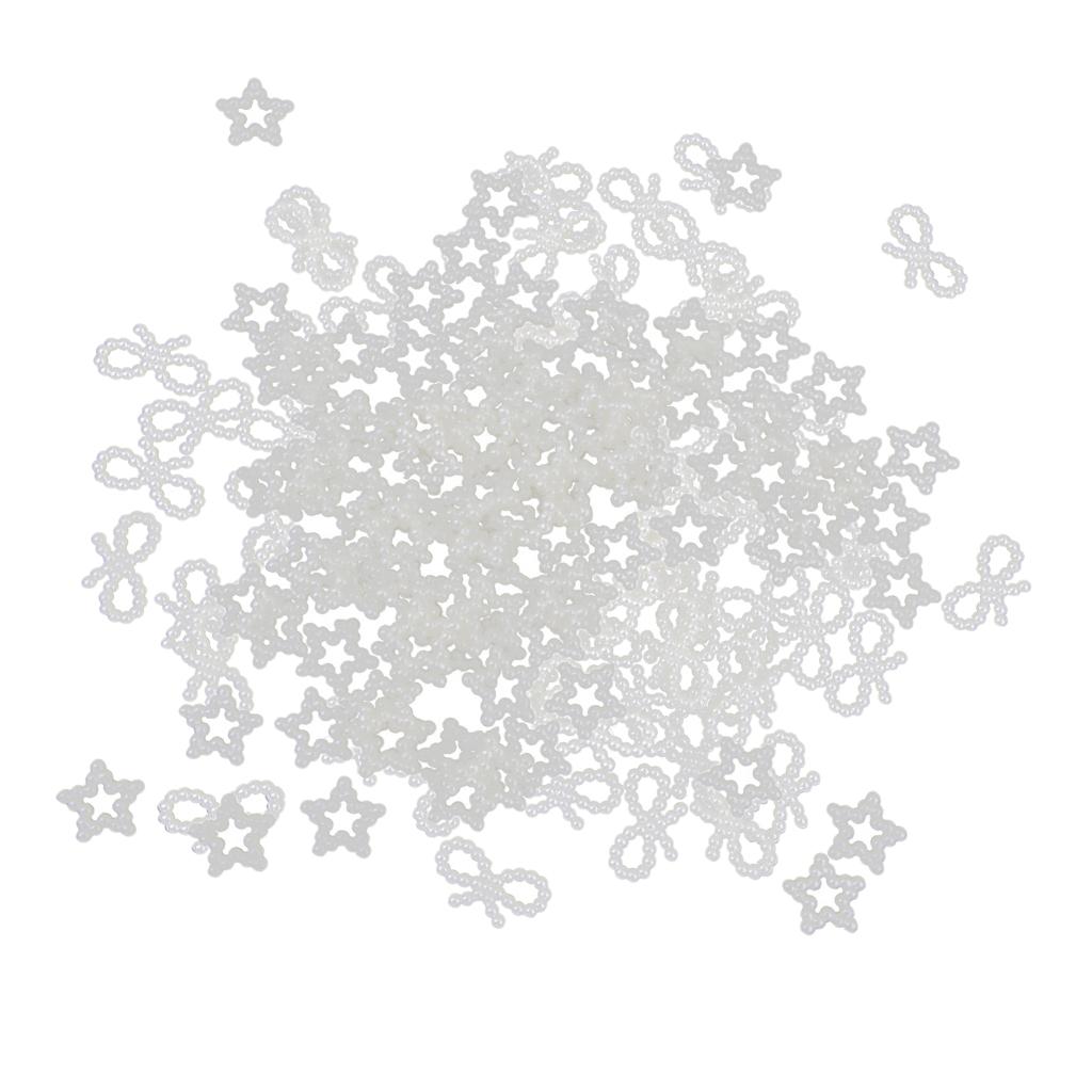 200Pcs Pearls Cabochon Embellishments Craft Decoration Star Bowknot Shaped