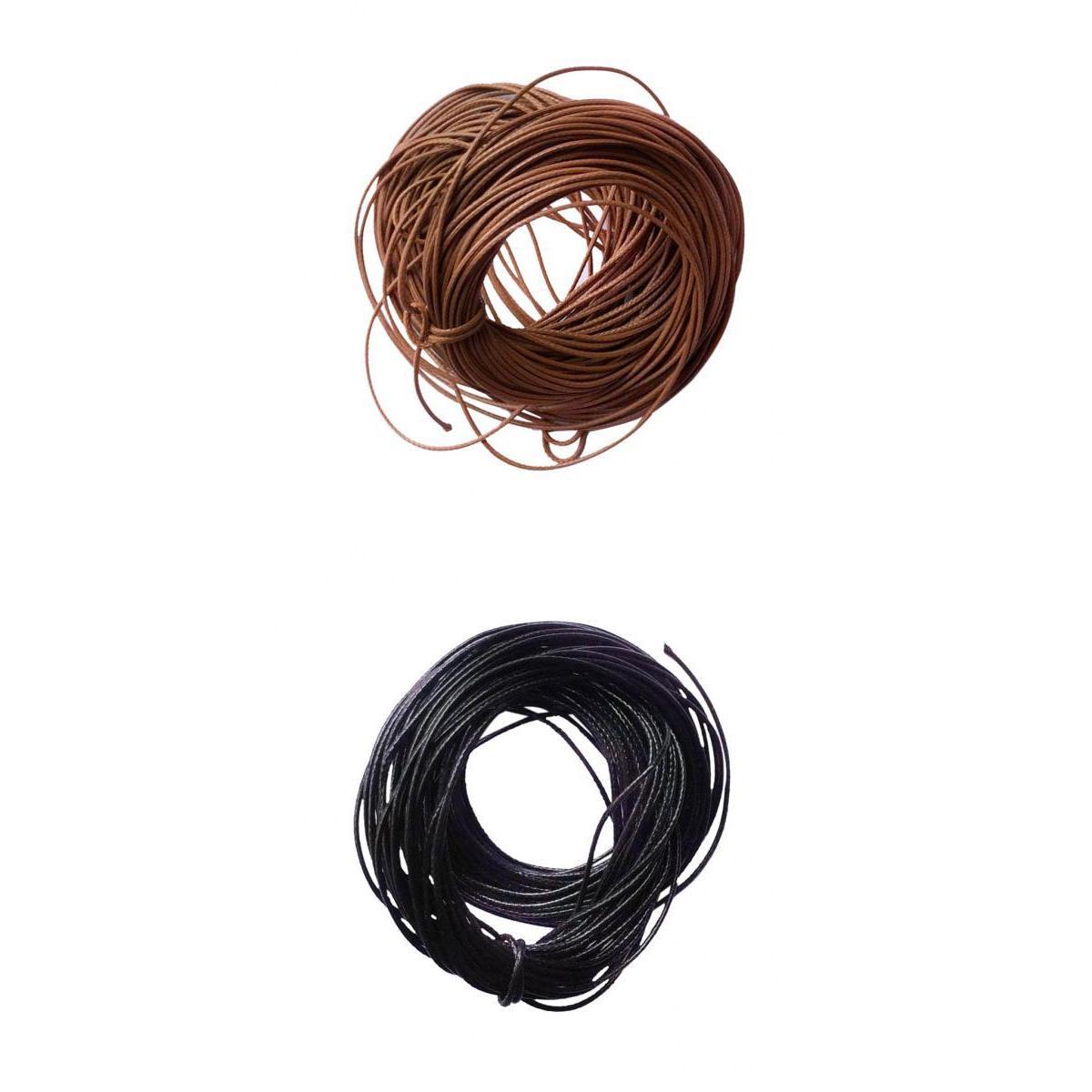 2 Pieces 10 Meters Waxed Nylon Cord Jewelry Making Cord 1mm Black Coffee
