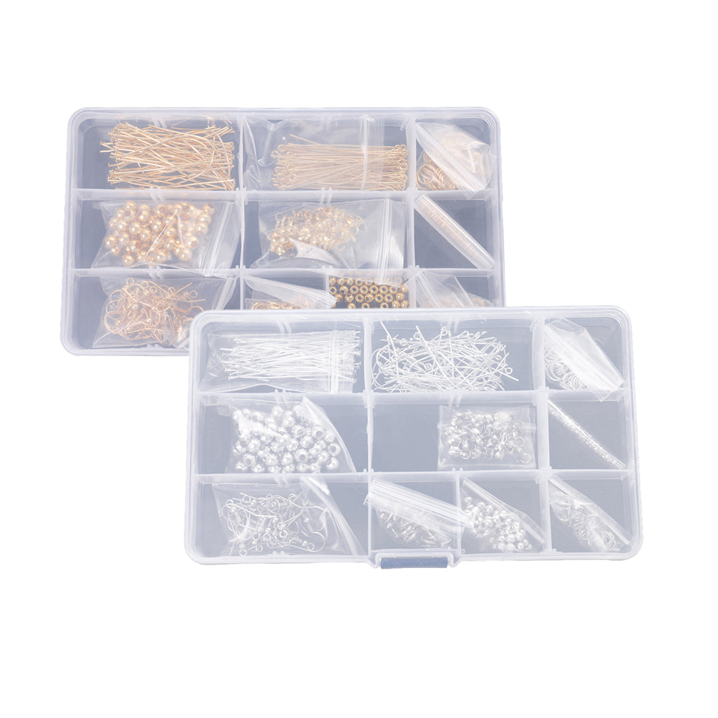 1 Box Silver Color +1 Box Gold Color Jewelry Making Starter Kit Findings