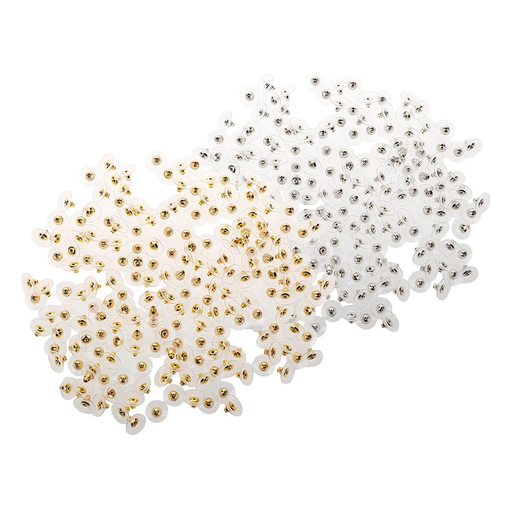 200 Pairs Earring Back Stoppers Half Gold Plated and Half Silver Plated