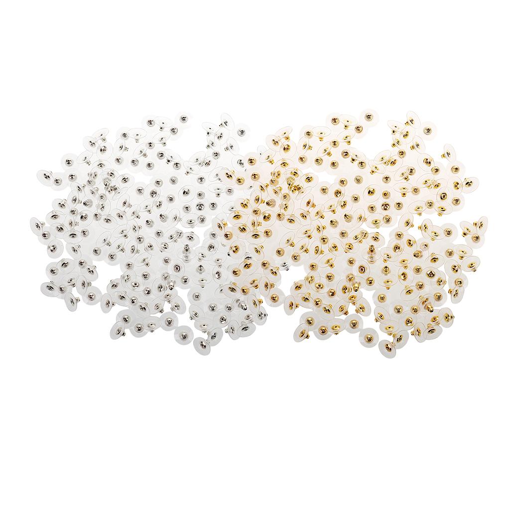 200 Pairs Earring Back Stoppers Half Gold Plated and Half Silver Plated