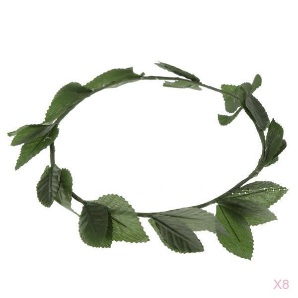 8 Pieces Green Leaves Roman Greek Goddess Laurel Wreath Fancy Dress Headband