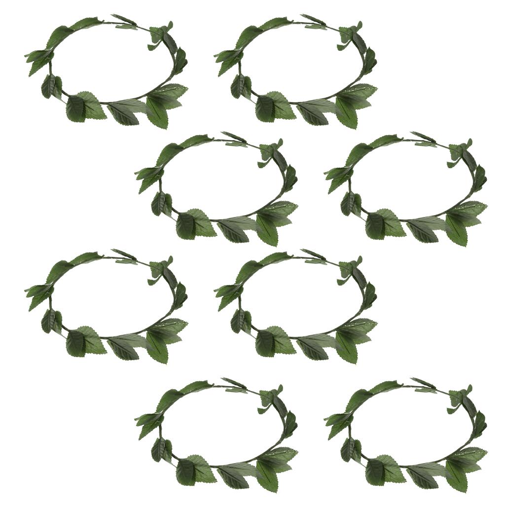 8 Pieces Green Leaves Roman Greek Goddess Laurel Wreath Fancy Dress Headband