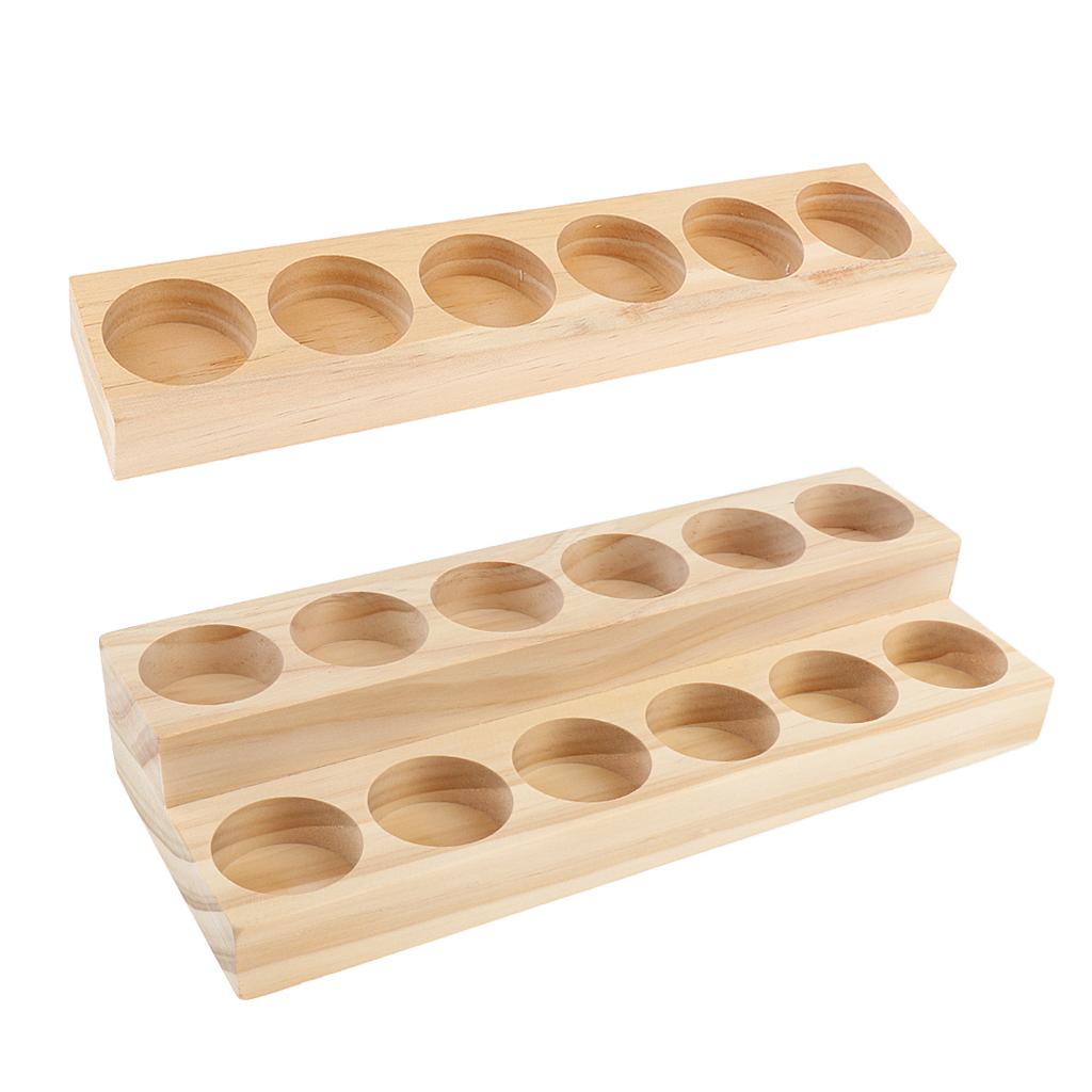 2 Pieces Wood Essential Oil Displaying Storage Rack Holders for 15ml Bottles