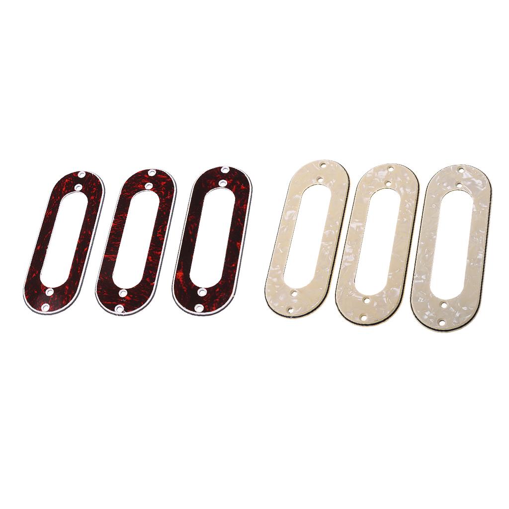 6 Pieces Metal Single Coil Pickup Frame Mounting Ring for ST Guitar Beige