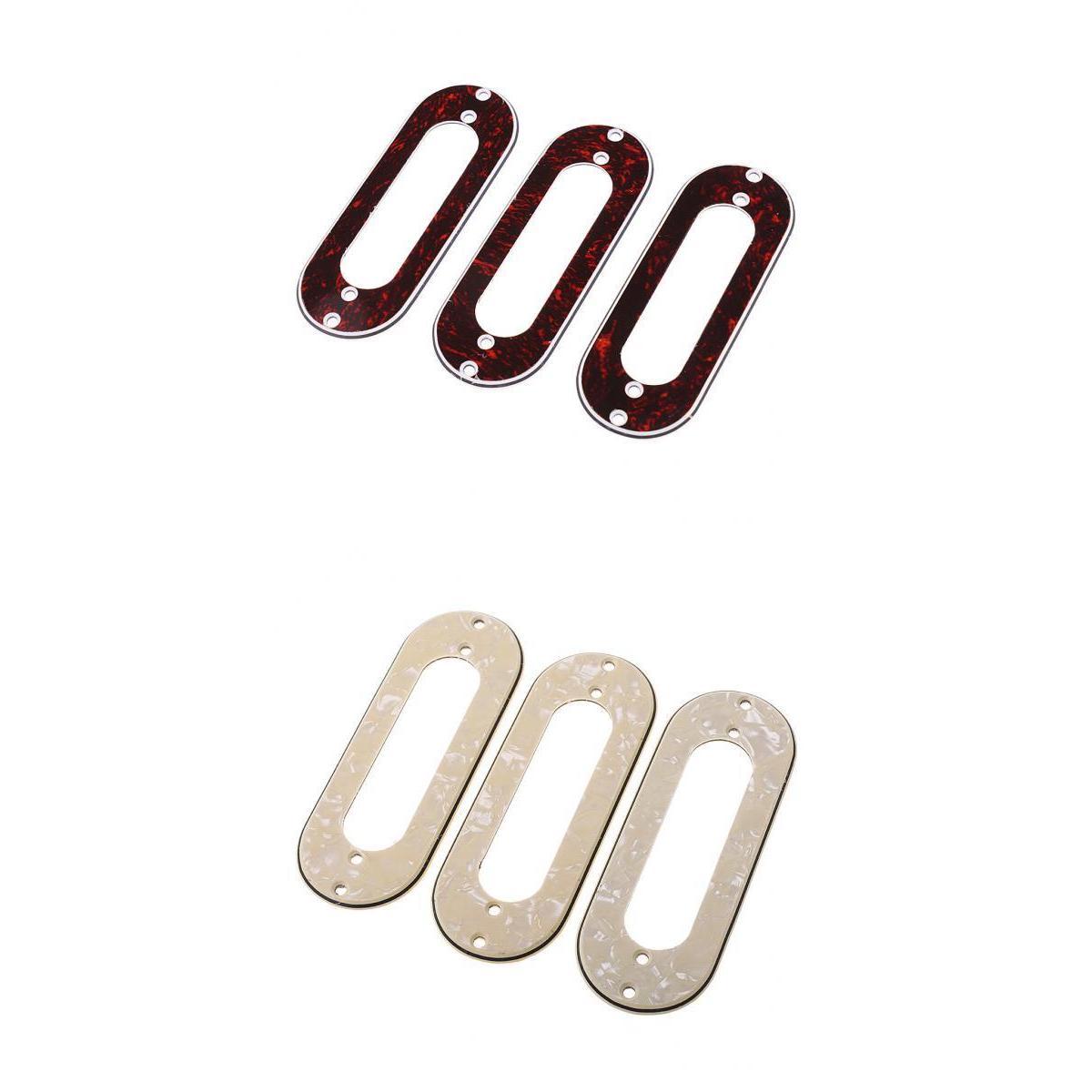 6 Pieces Metal Single Coil Pickup Frame Mounting Ring for ST Guitar Beige