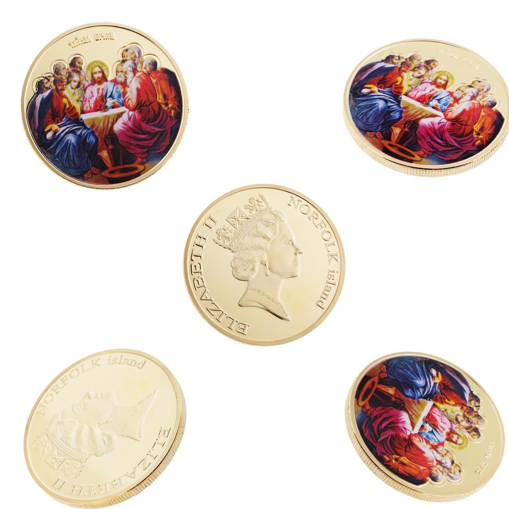 5x Christian Jesus Metal Medal Commemorative Coin Toys Badge Crafts for Gift