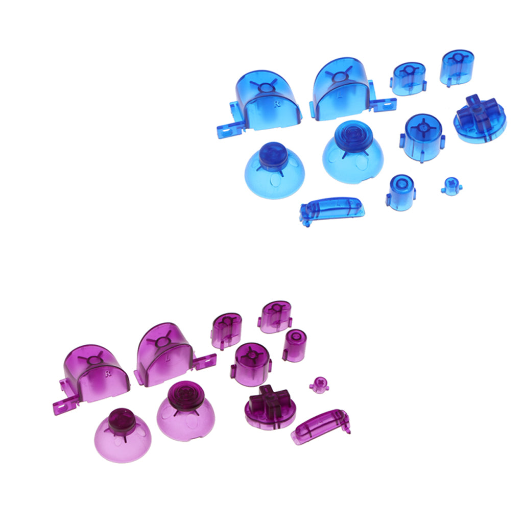 2 Set ABXYZ Button+Thumbsticks D-pad Mod Kit for Nintendo NGC - Purple+Blue