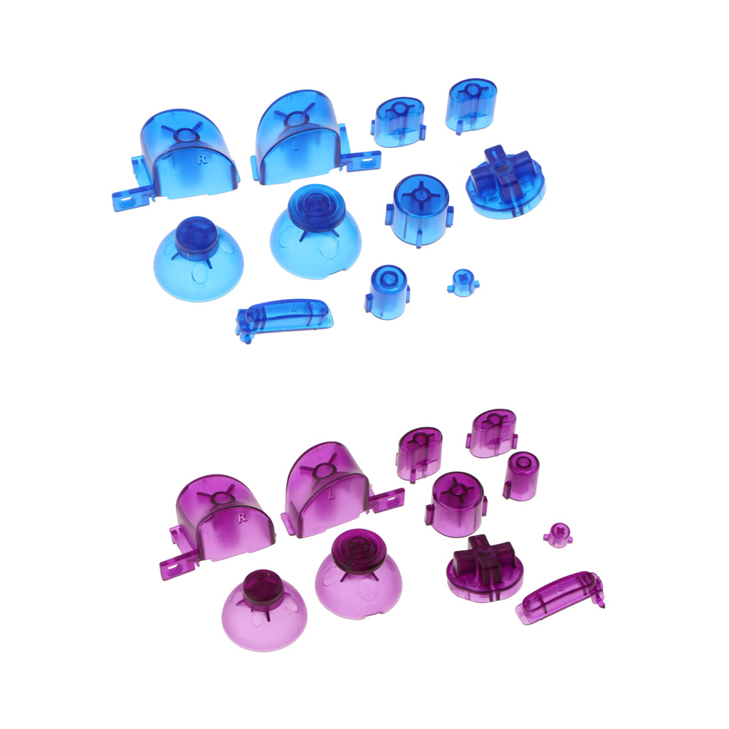 2 Set ABXYZ Button+Thumbsticks D-pad Mod Kit for Nintendo NGC - Purple+Blue