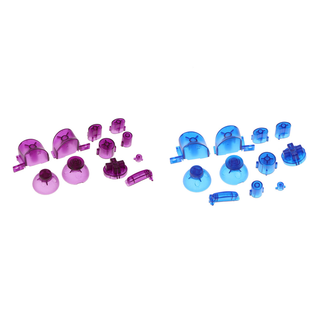 2 Set ABXYZ Button+Thumbsticks D-pad Mod Kit for Nintendo NGC - Purple+Blue