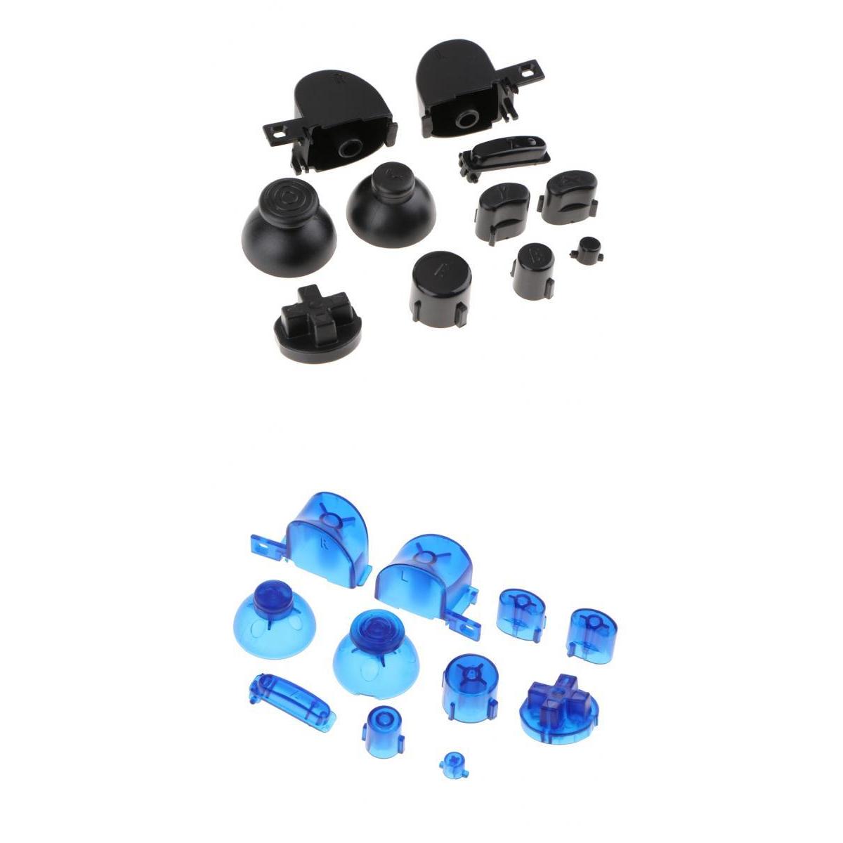 2 Set ABXYZ Button+Thumbsticks D-pad Mod Kit for Nintendo NGC - Black+Blue