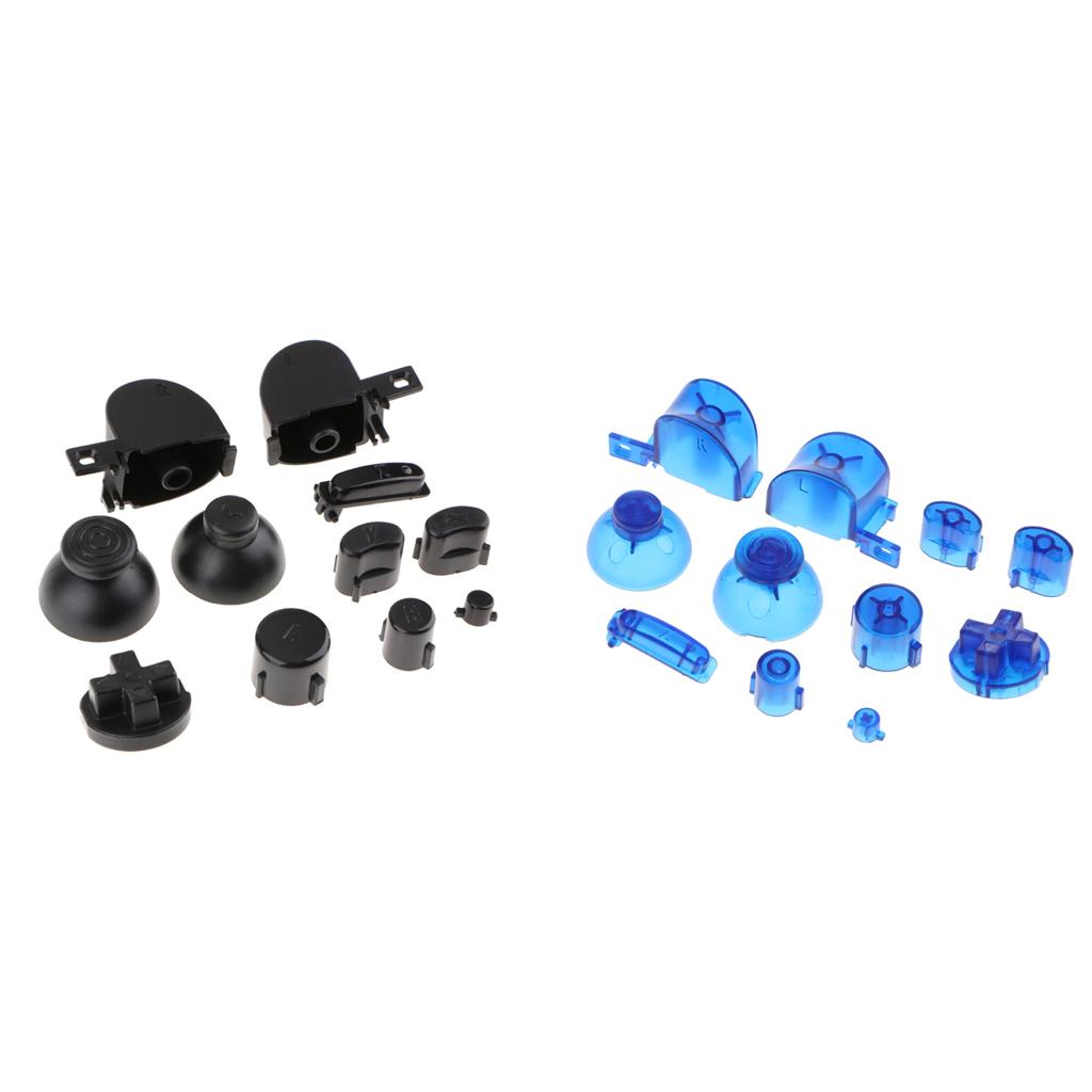 2 Set ABXYZ Button+Thumbsticks D-pad Mod Kit for Nintendo NGC - Black+Blue