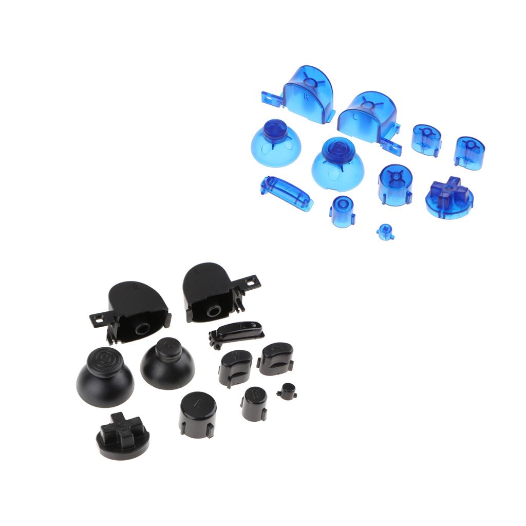 2 Set ABXYZ Button+Thumbsticks D-pad Mod Kit for Nintendo NGC - Black+Blue