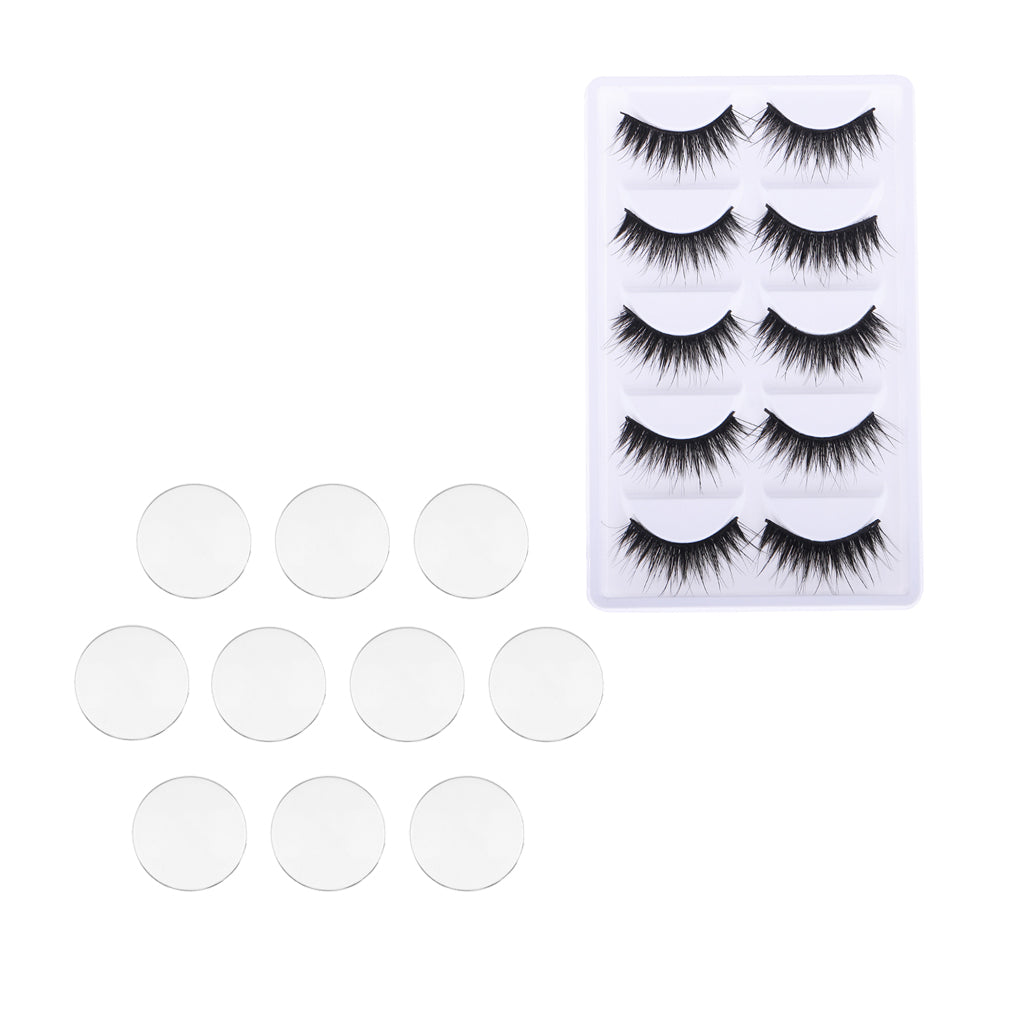 5 Pairs Fake Eyelashes And 5 Pairs Clear Flat Glass Eyeball For 1/6 Blythe