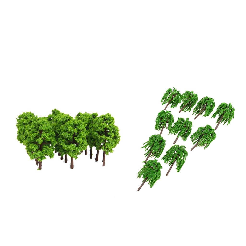 1:150 Green Willow Trees Model Street Train Railway Landscape Scenery Layout