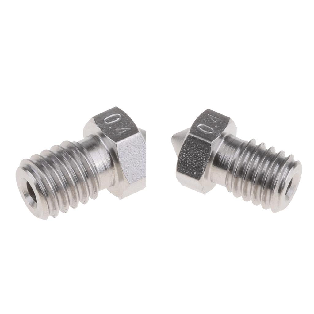 2pcs 1.75mm Extruder Stainless Steel Nozzles 3D Printer 0.4mm Consumables