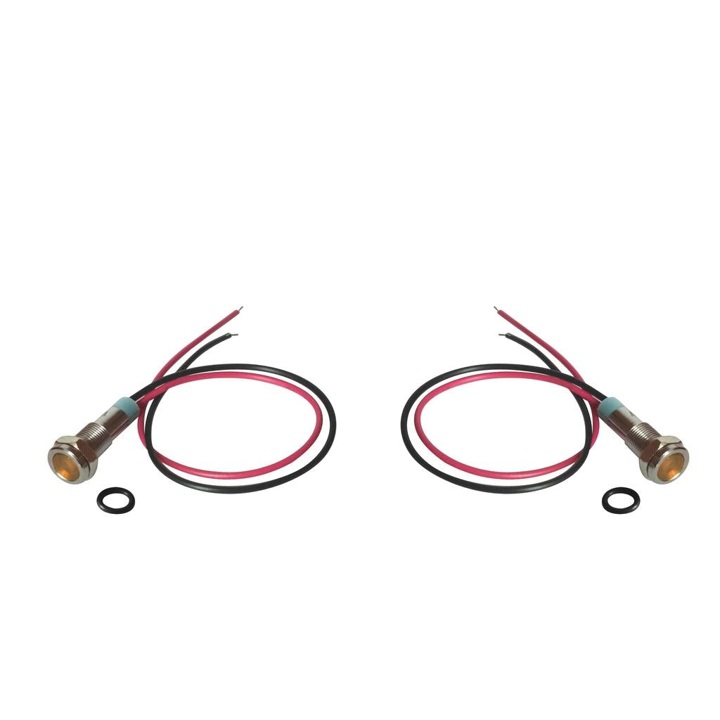 2pcs 6mm LED Metal Indicator Light Waterproof Signal Dash Lamp 6V Yellow