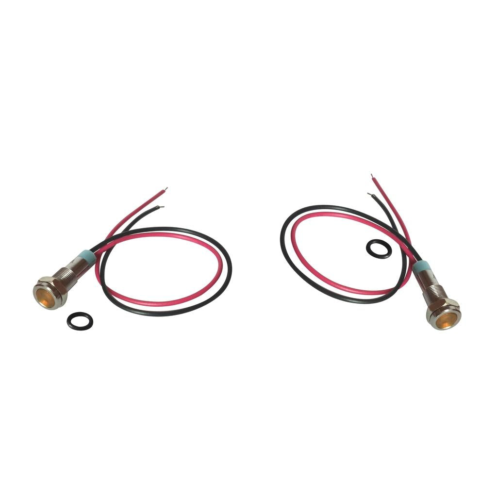 2pcs 6mm LED Metal Indicator Light Waterproof Signal Dash Lamp 6V Yellow