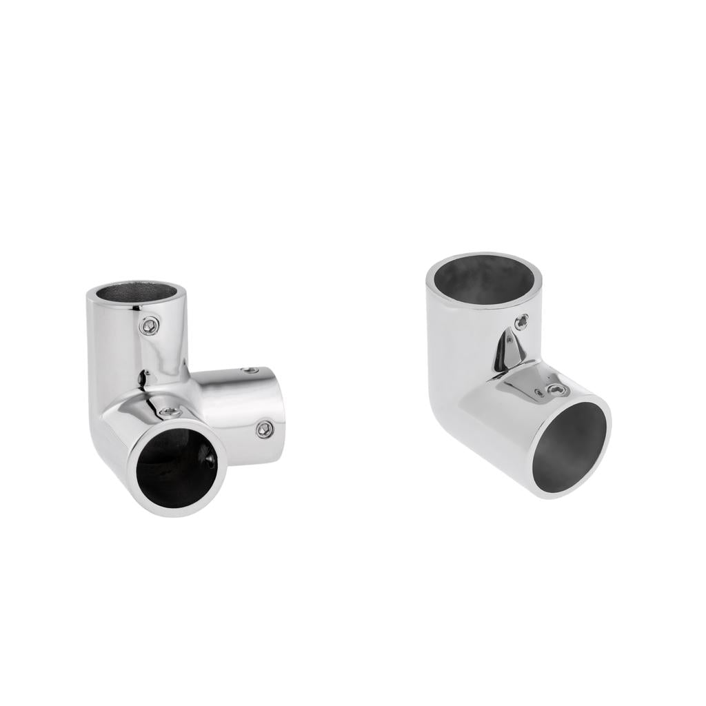 2Pcs 316 Stainless Steel Boat Hand Rail Fitting 90 Degree for 25mm 1 Tube"