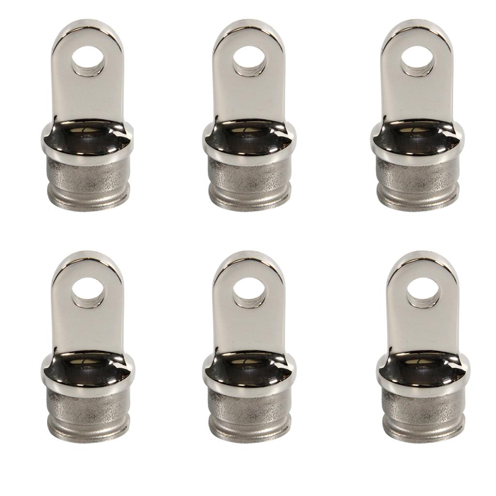 6Pcs 316 Stainless Steel Boat Bimini Top Inside Eye 25mm 1 Rounded End"