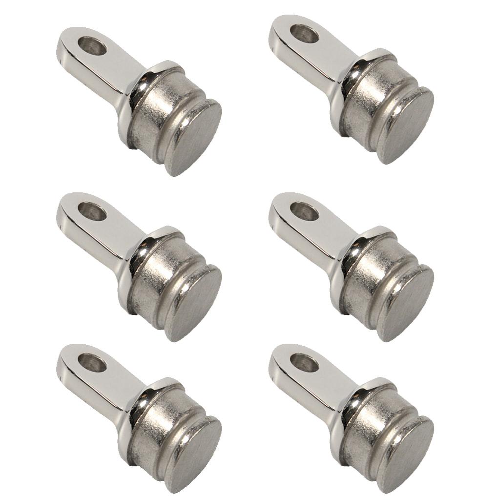 6Pcs 316 Stainless Steel Boat Bimini Top Inside Eye 25mm 1 Rounded End"