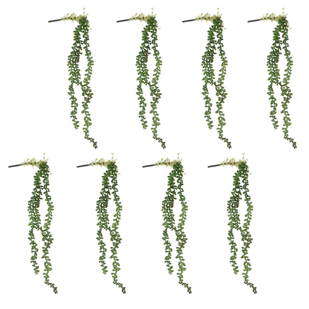 8x Artificial Flower String of Pearls Wall Hanging Succulents Plants Green