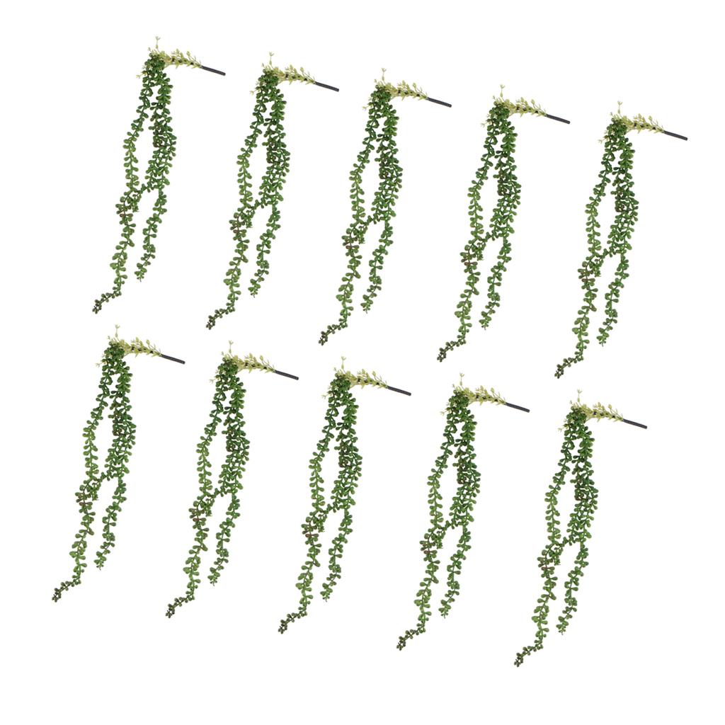 10x Artificial Flower String of Pearls Wall Hanging Succulents Plants Green