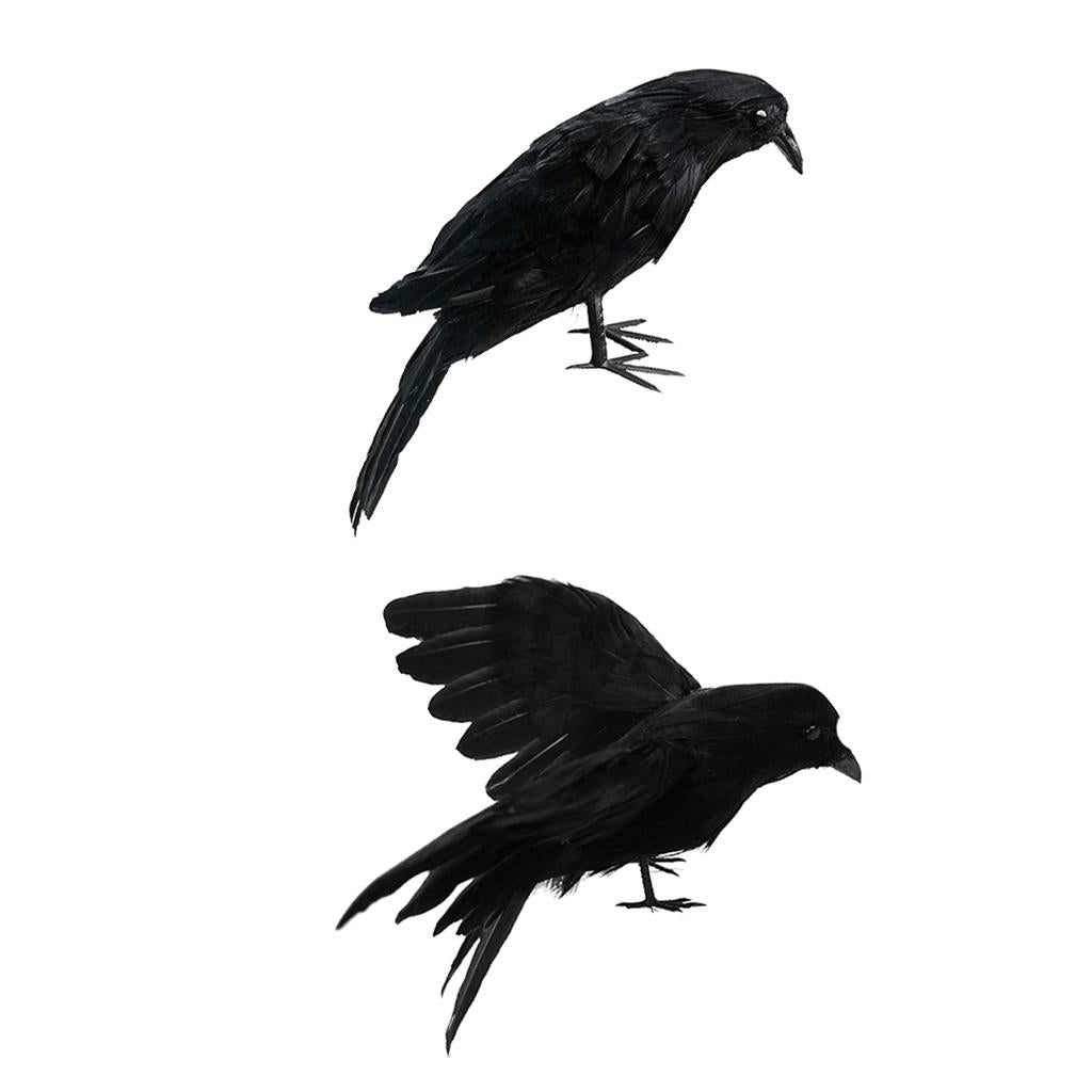 2x Artificial Realistic Woodland Birds for Garden Weding Home Decoration