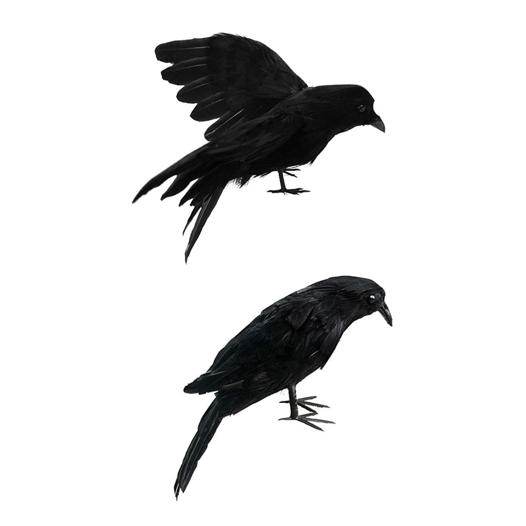 2x Artificial Realistic Woodland Birds for Garden Weding Home Decoration