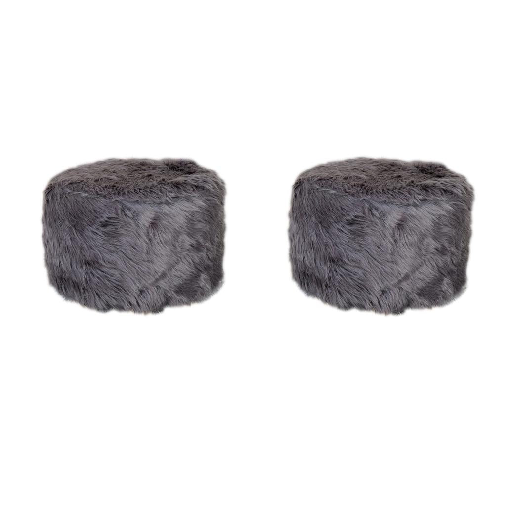 2 Pcs Comfortable Bar Stool Covers Round Chair Footstool Decorations Gray