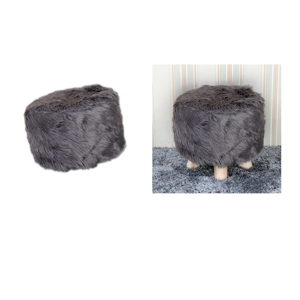 2 Pcs Comfortable Bar Stool Covers Round Chair Footstool Decorations Gray